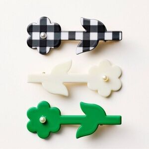 NWT Special Edition Kate Spade X Target 3 Pack Floral Hair Clips